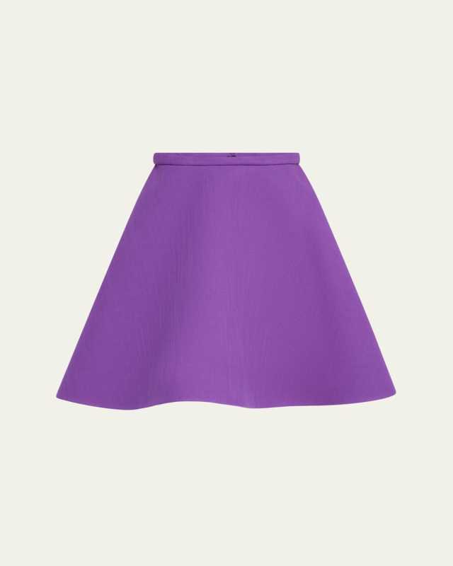 Flared Wool Midi Skirt